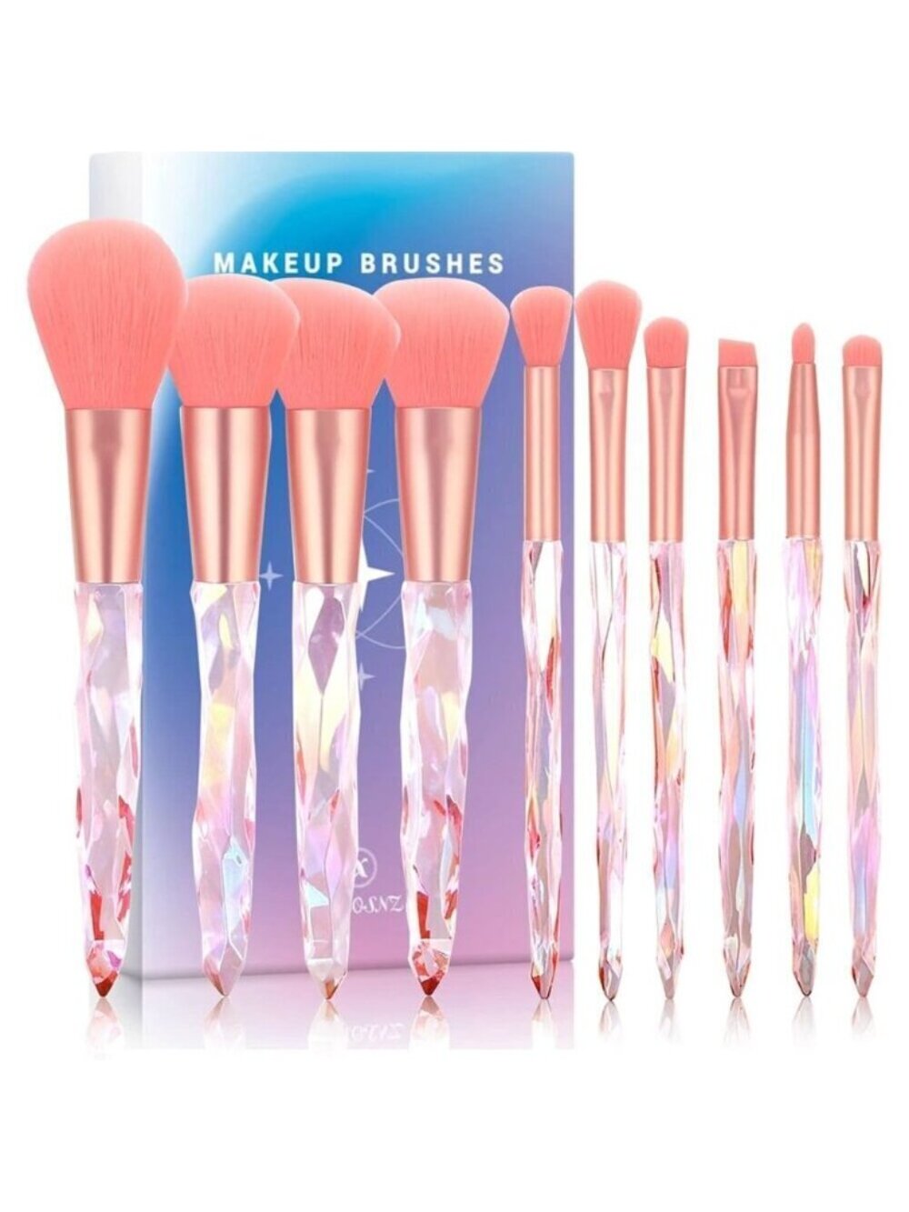 🆕 Makeup Crystal Brushes Set Highlighter Foundation Liquid Professional Design
